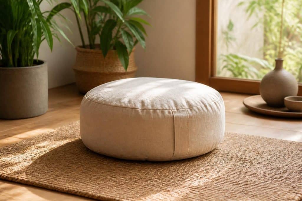 découvrez le zafu, coussin de méditation et yoga confortable, naturel et idéal pour une posture parfaite lors de vos séances de relaxation et bien-être.